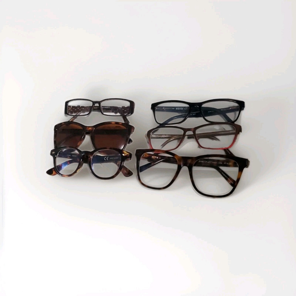 Lot of 6 Designer Eyeglass Frames J Crew Kenneth Cole Foster Grant KITS Mixed